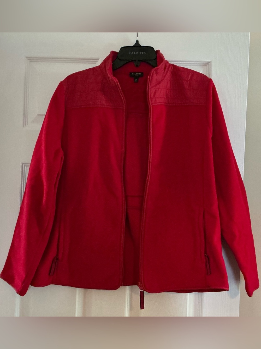 Talbots Red Full-Zip Fleece Utility Jacket